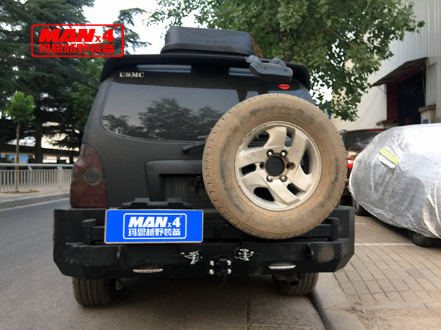 2007-2016 Black Hyundai Terracan Bull Bar Rear Bumper Purple Horn